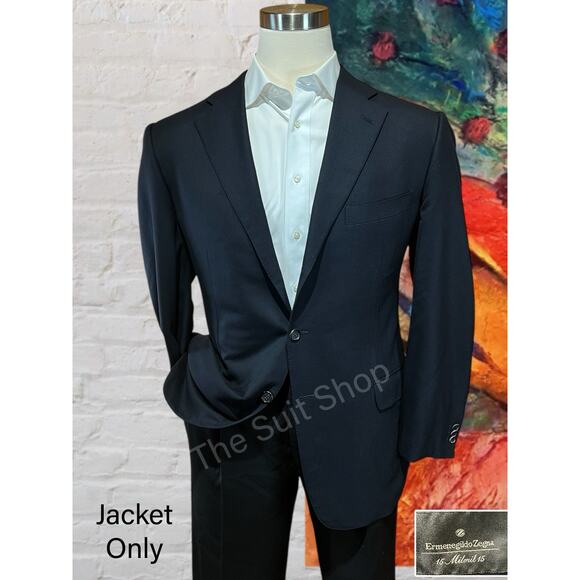 Ermenegildo Zegna 44R Dark Ink Blue Blazer Jacket 15 Milmil...